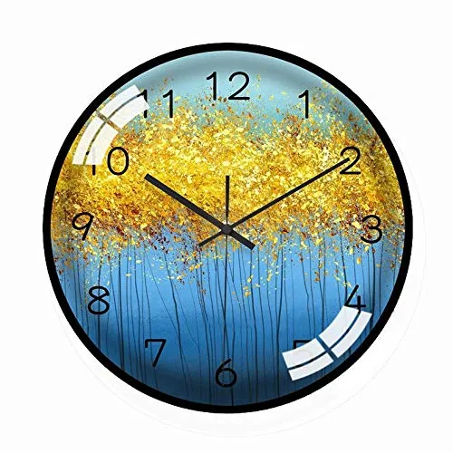 Round Mute Art Fashion Wall Clock Living Room Bedroom Study Decoration Wall Clock Pendulum Clock (Size : B, Style : Style 1)