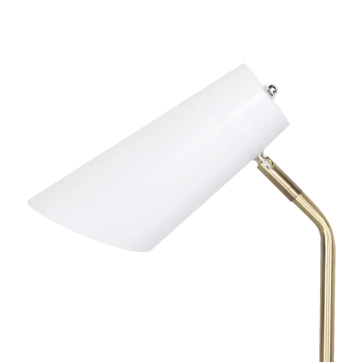 Sarantino Task Desk or Table Lamp (White/Brass)