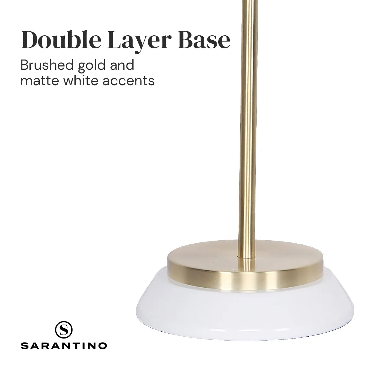 Sarantino Task Desk or Table Lamp (White/Brass)