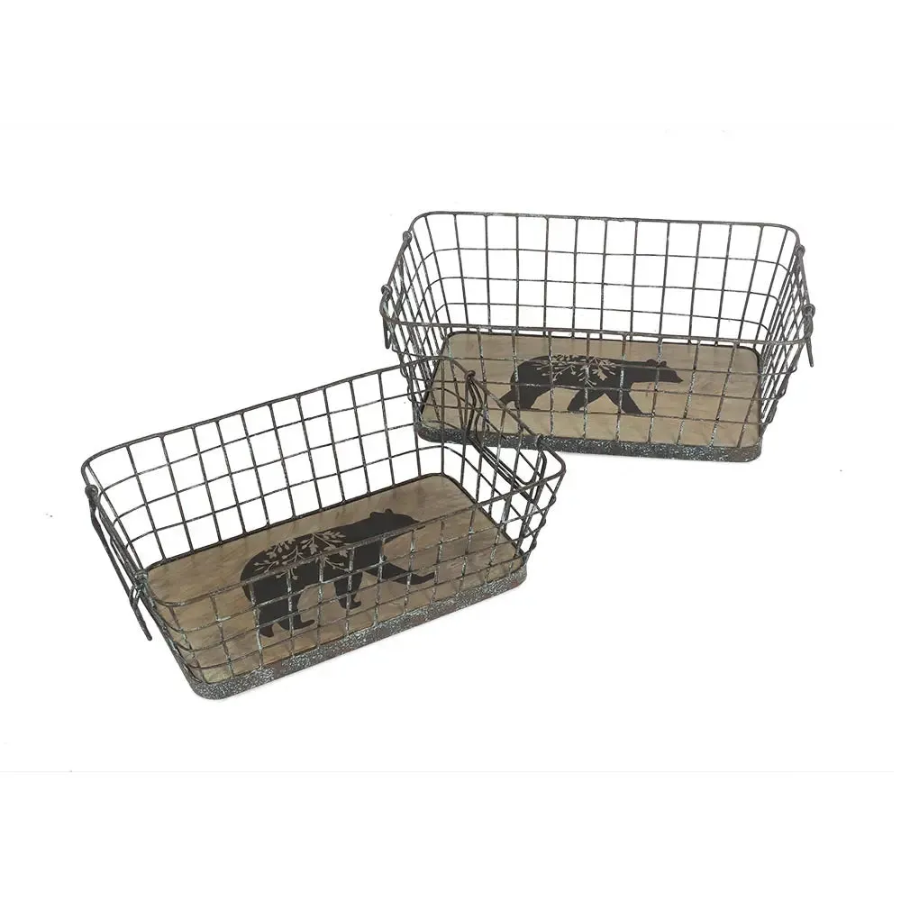 Set of 2 Simba Black Baskets