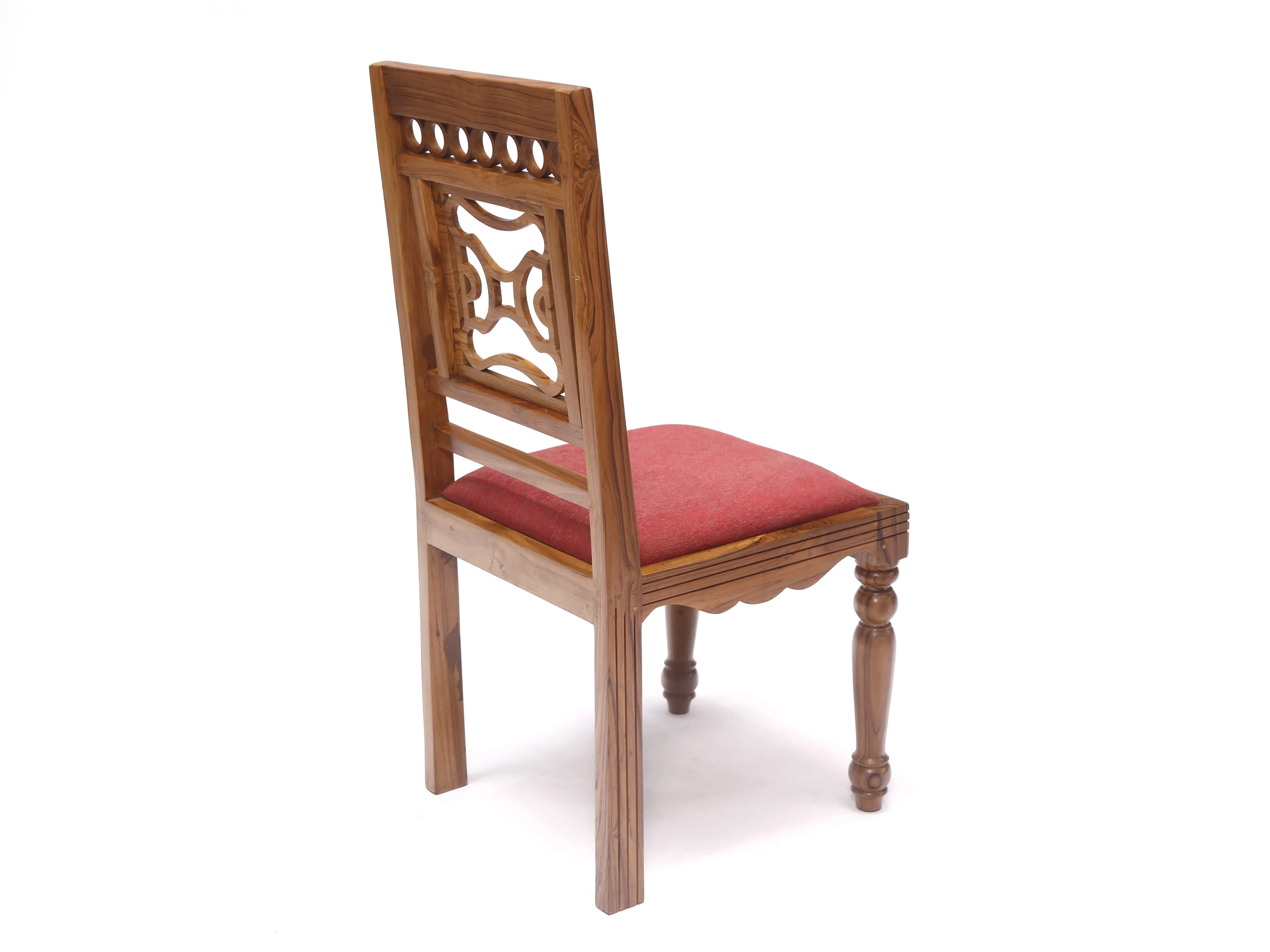 (Set of 2) Teak Wood Traditional Dinning office all purpose  Chair red color