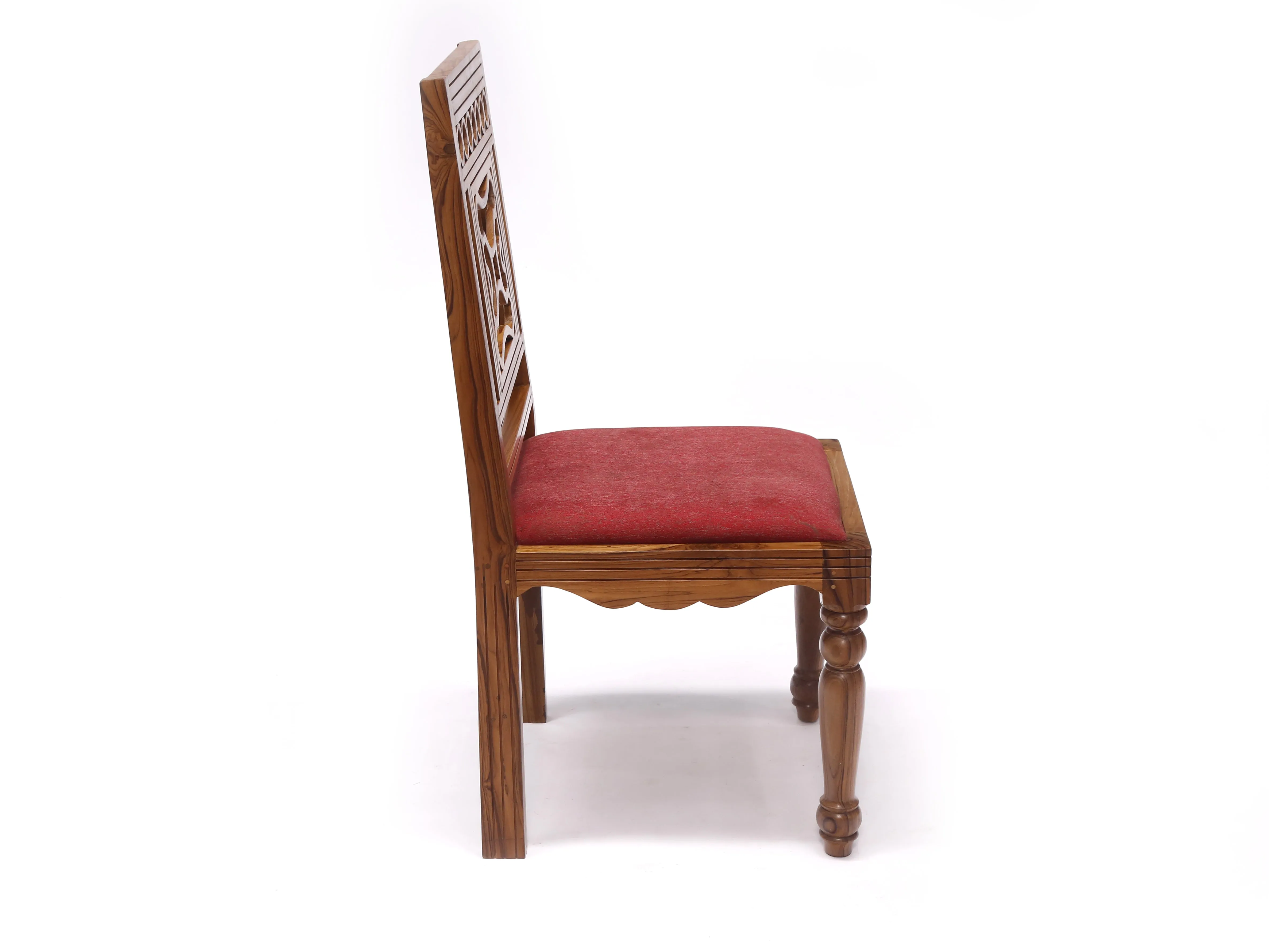 (Set of 2) Teak Wood Traditional Dinning office all purpose  Chair red color