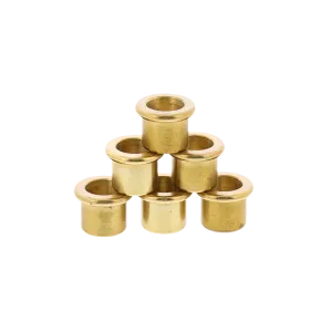 Set of six brass candleholders