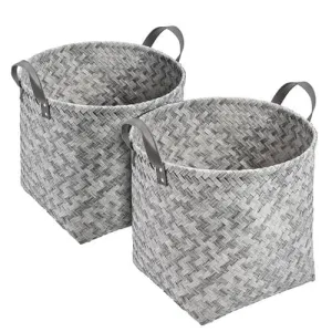 Seville Classics Home Fisherman Style Baskets 2 Units 2 units of woven fisherman style baskets. Decorative hand-woven design and Water Resistant-428996-0017641068344
