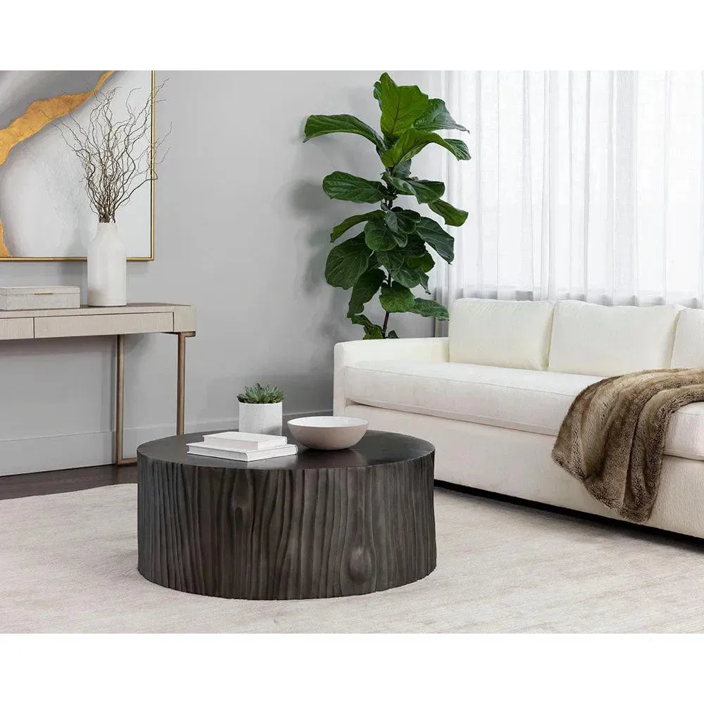 Shea Coffee Table Handcrafted Grey Aluminum Design