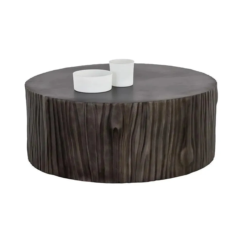 Shea Coffee Table Handcrafted Grey Aluminum Design