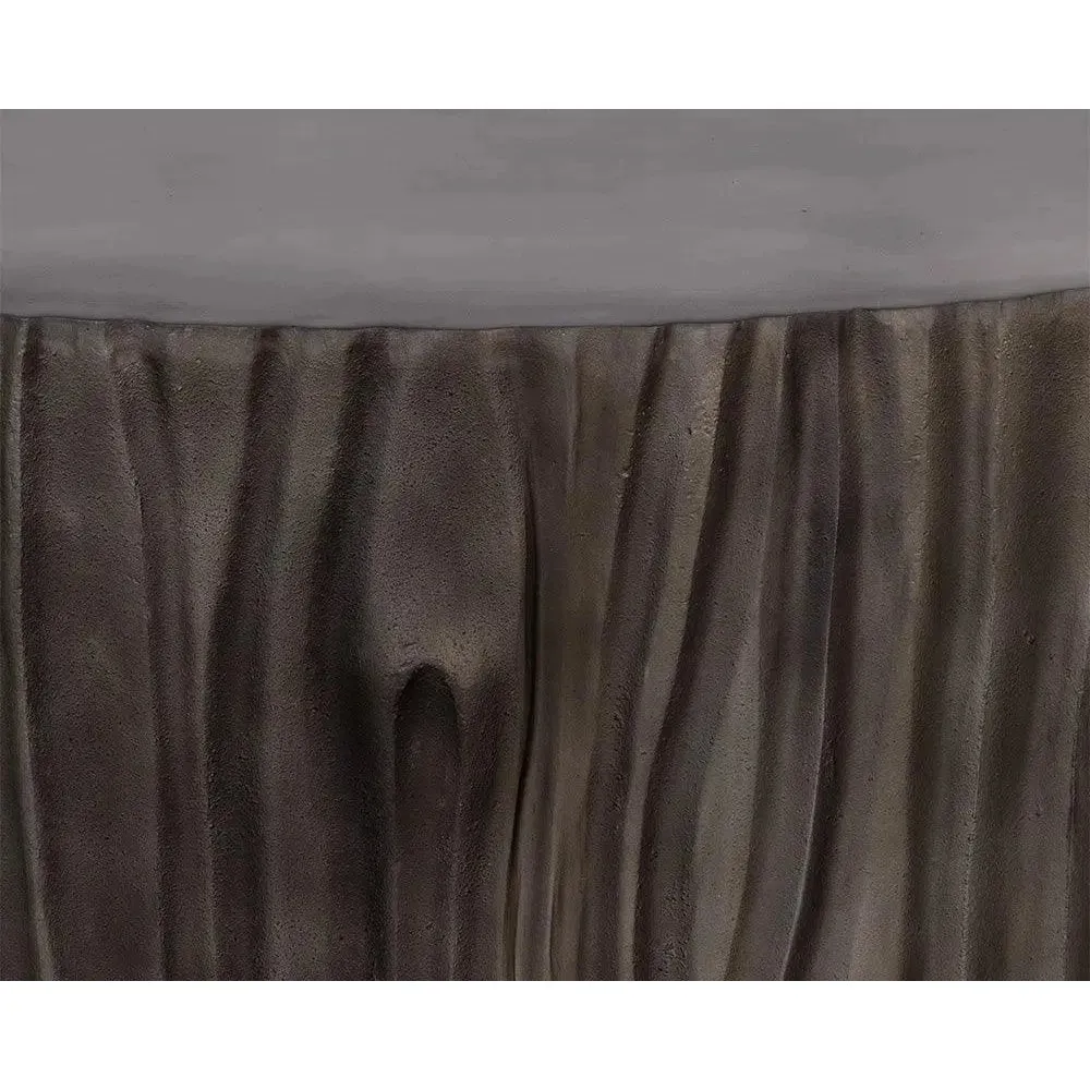 Shea Coffee Table Handcrafted Grey Aluminum Design