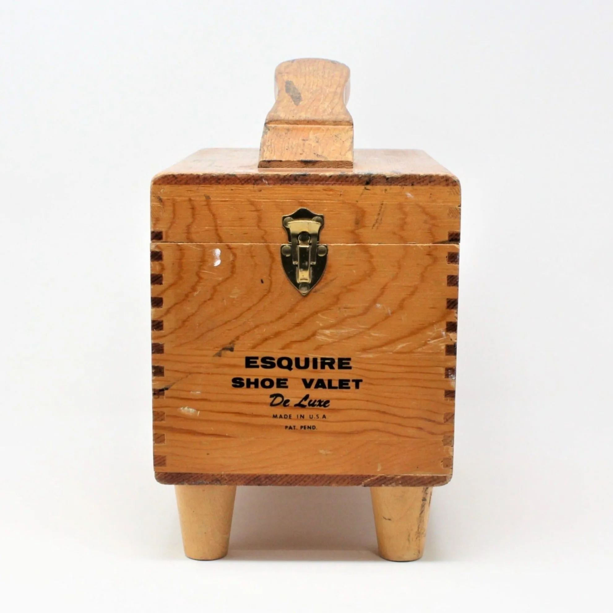 Shoe Valet, Esquire Shoe Shine Box & Accessories, Wood, Vintage