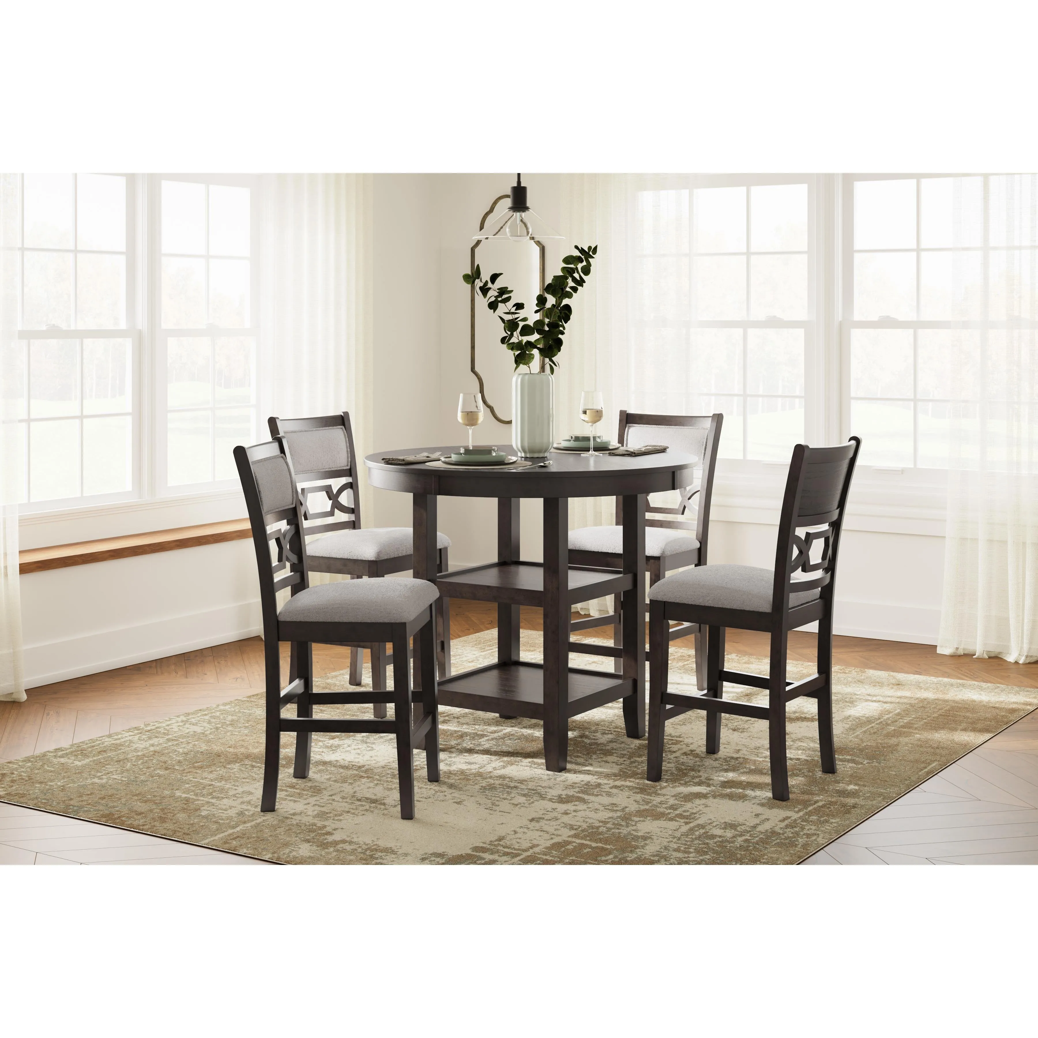 Signature Design by Ashley Langwest 5 pc Counter Height Dinette D422-223