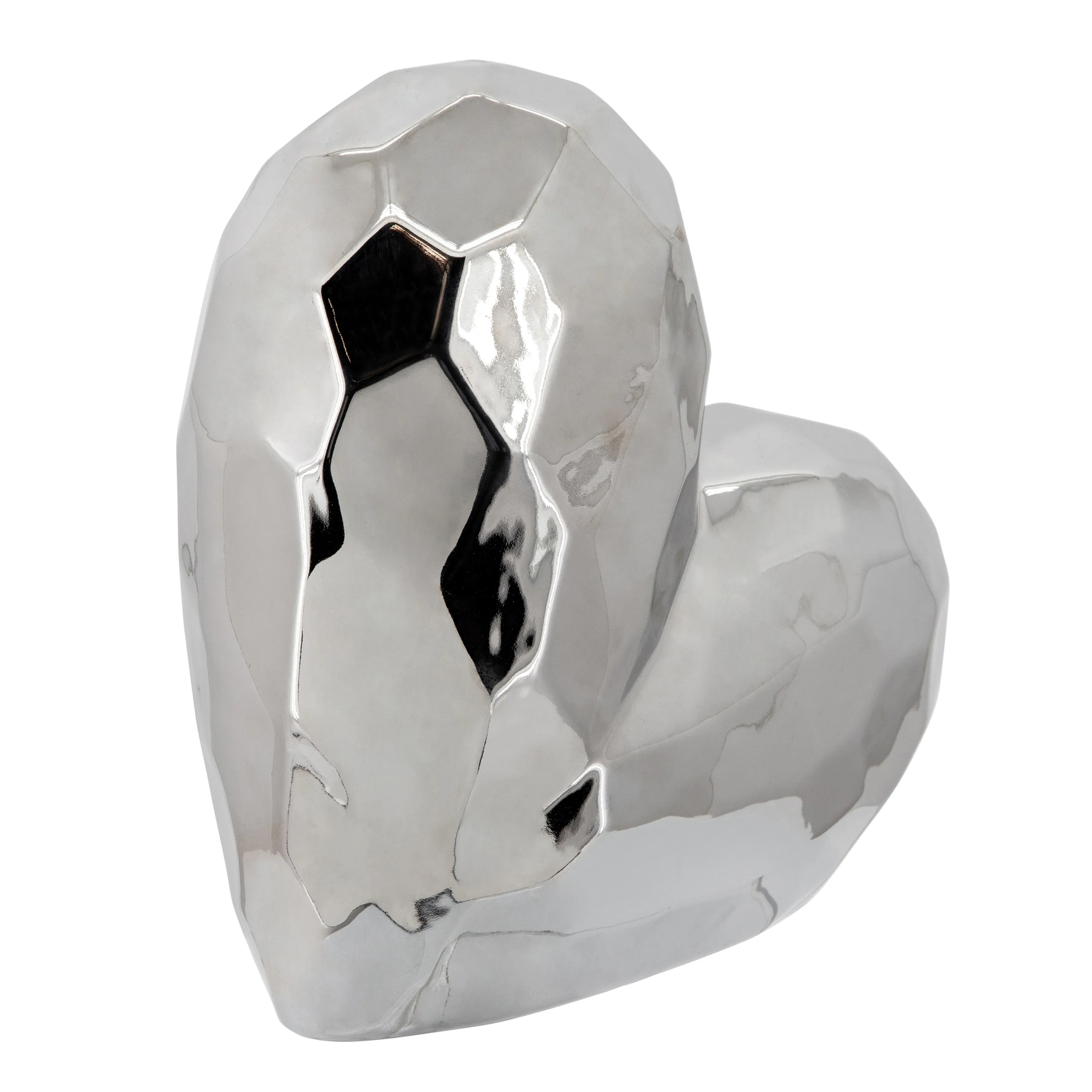 Silver Ceramic Heart 11.5"