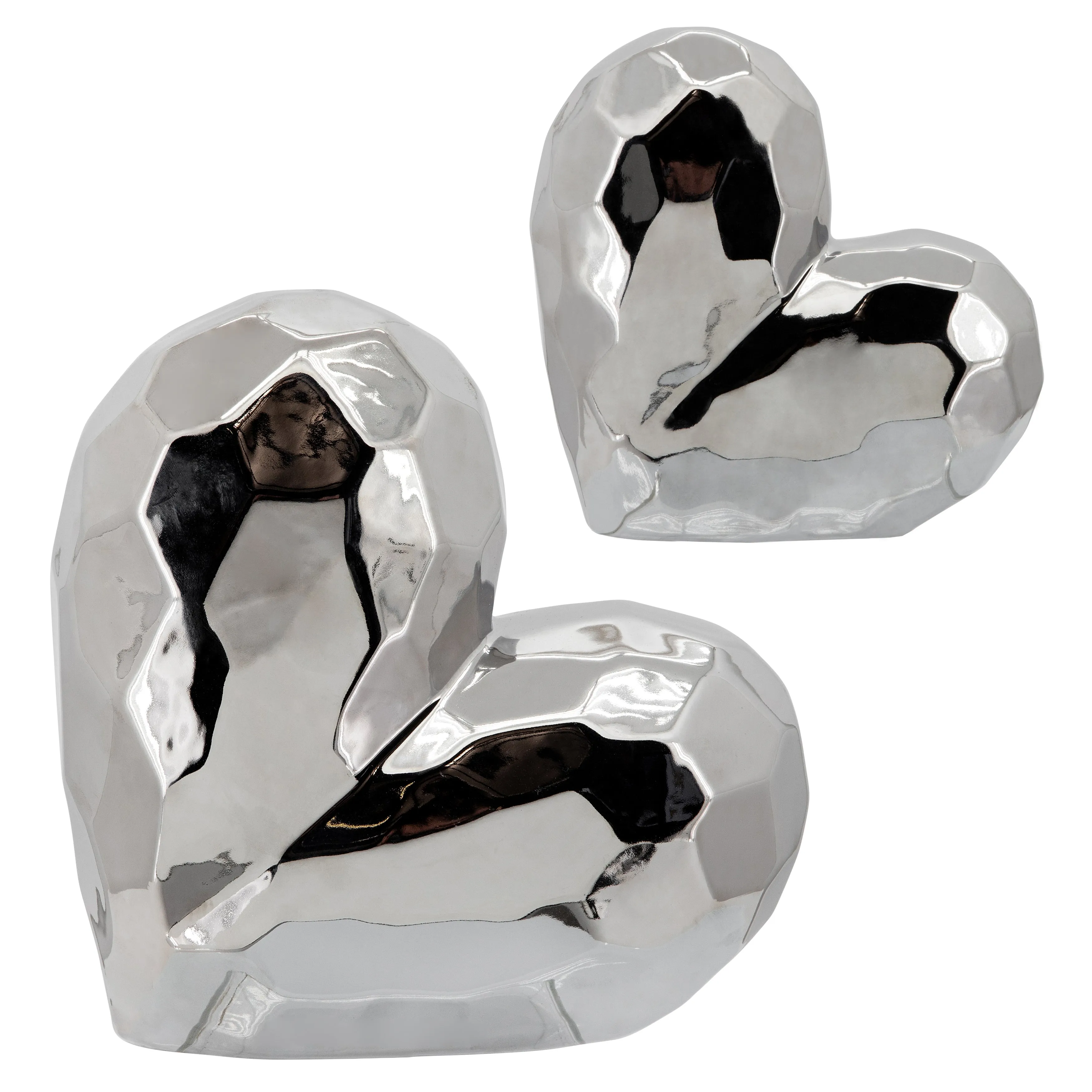 Silver Ceramic Heart 11.5"