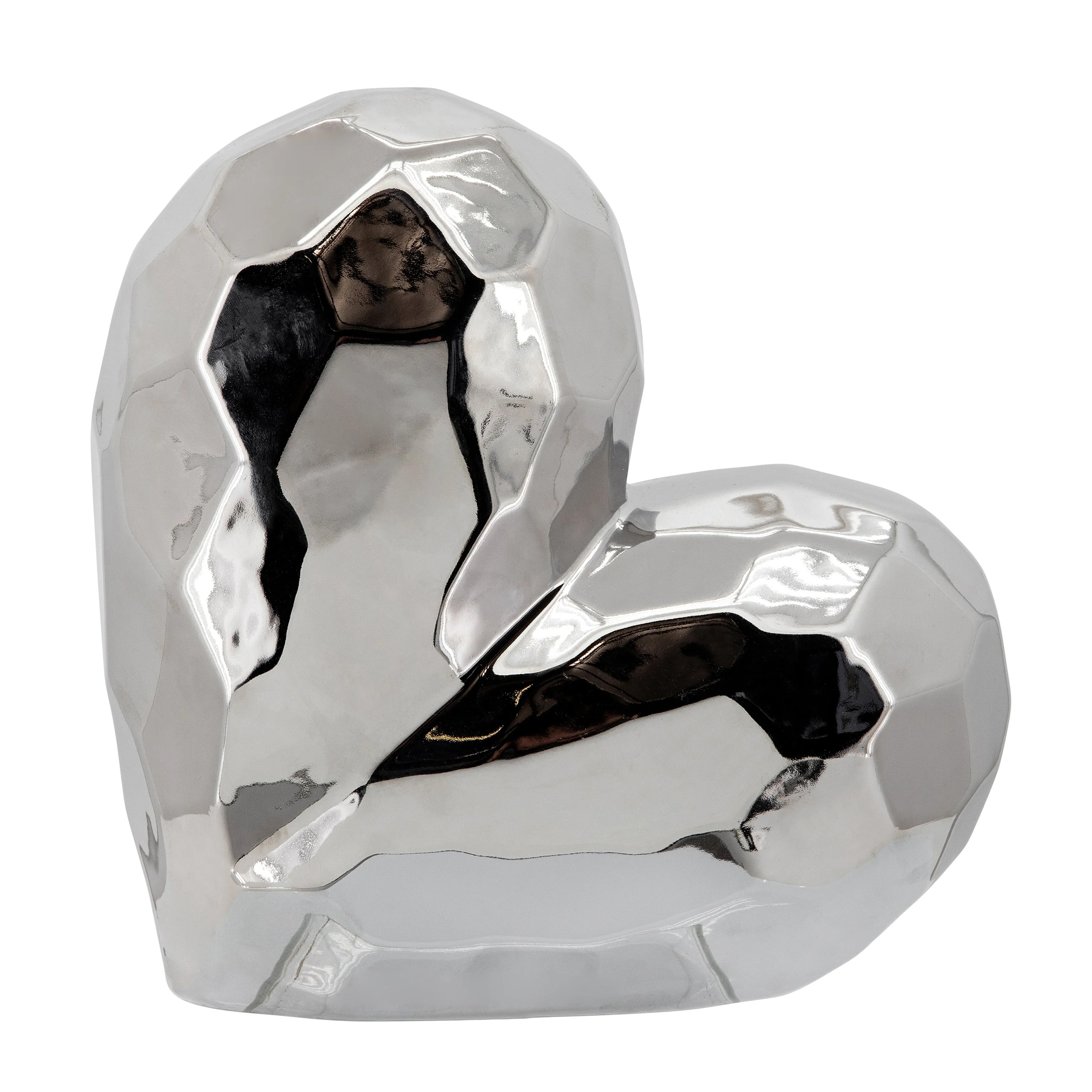 Silver Ceramic Heart 11.5"