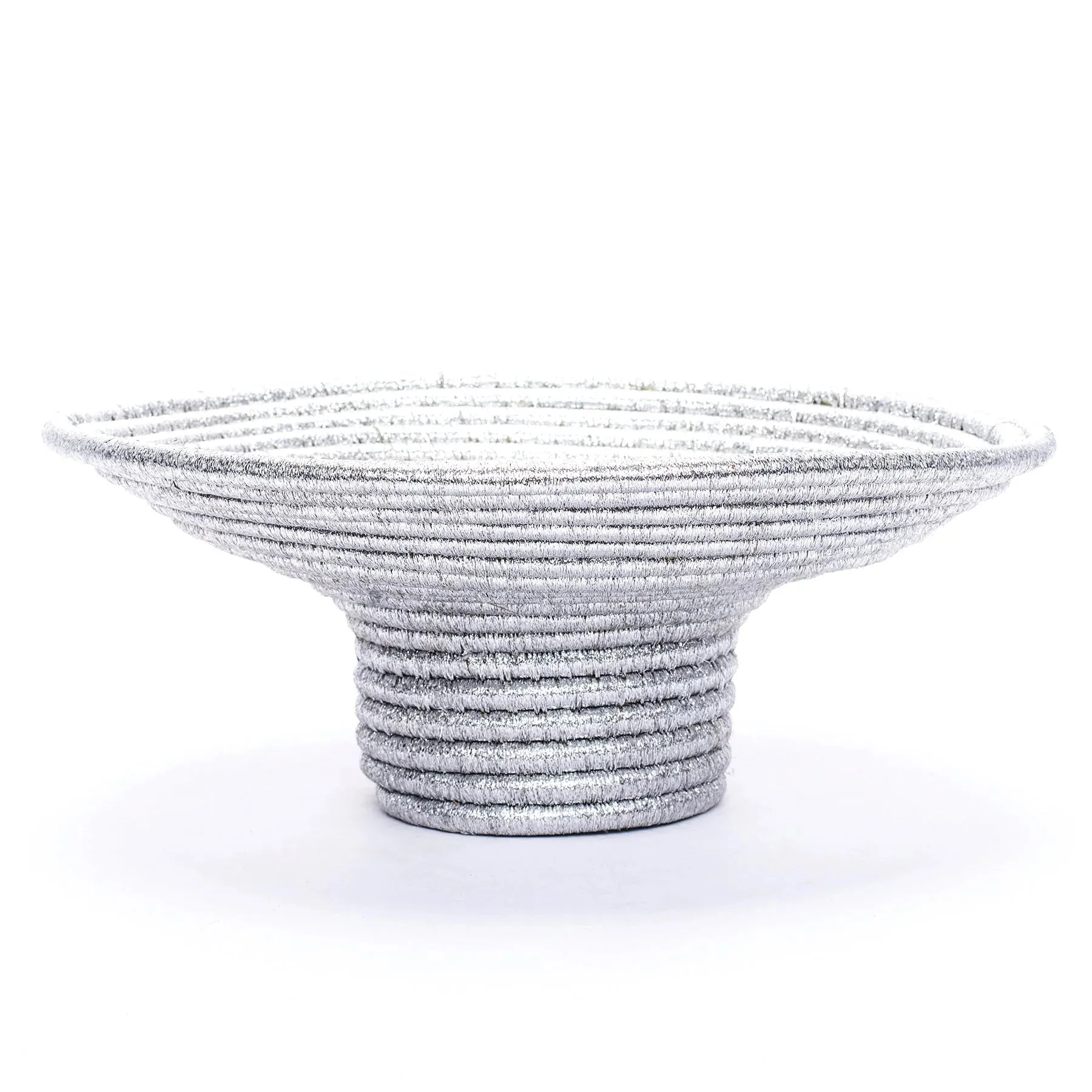 Silver Pedestal Bowl Basket