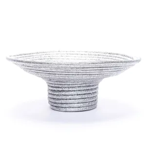 Silver Pedestal Bowl Basket