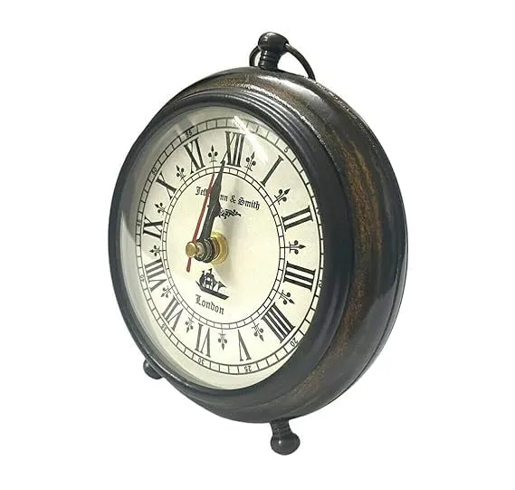 SLEPSY Table Clock Antique Style Office Home Decor Handicrafts Items Wedding Gift Bedroom Living Room Table Clock Antique Style (Antique,Wood, Brown)