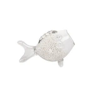 Small Gold Speck Glass Puffer Fish Vase