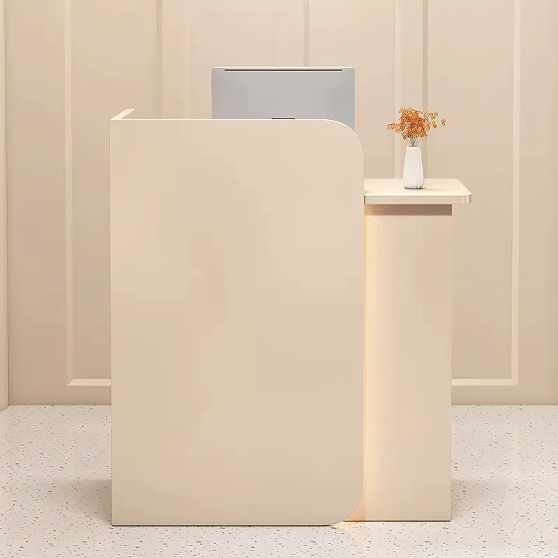 Small Reception Desk Retail Counter for Checkout Wooden Reception Table
