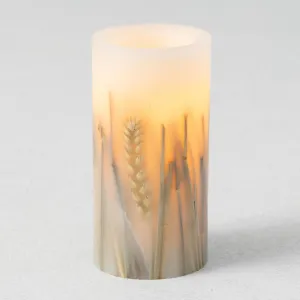 Smooth Wheat Flameless LED Pillar Candle