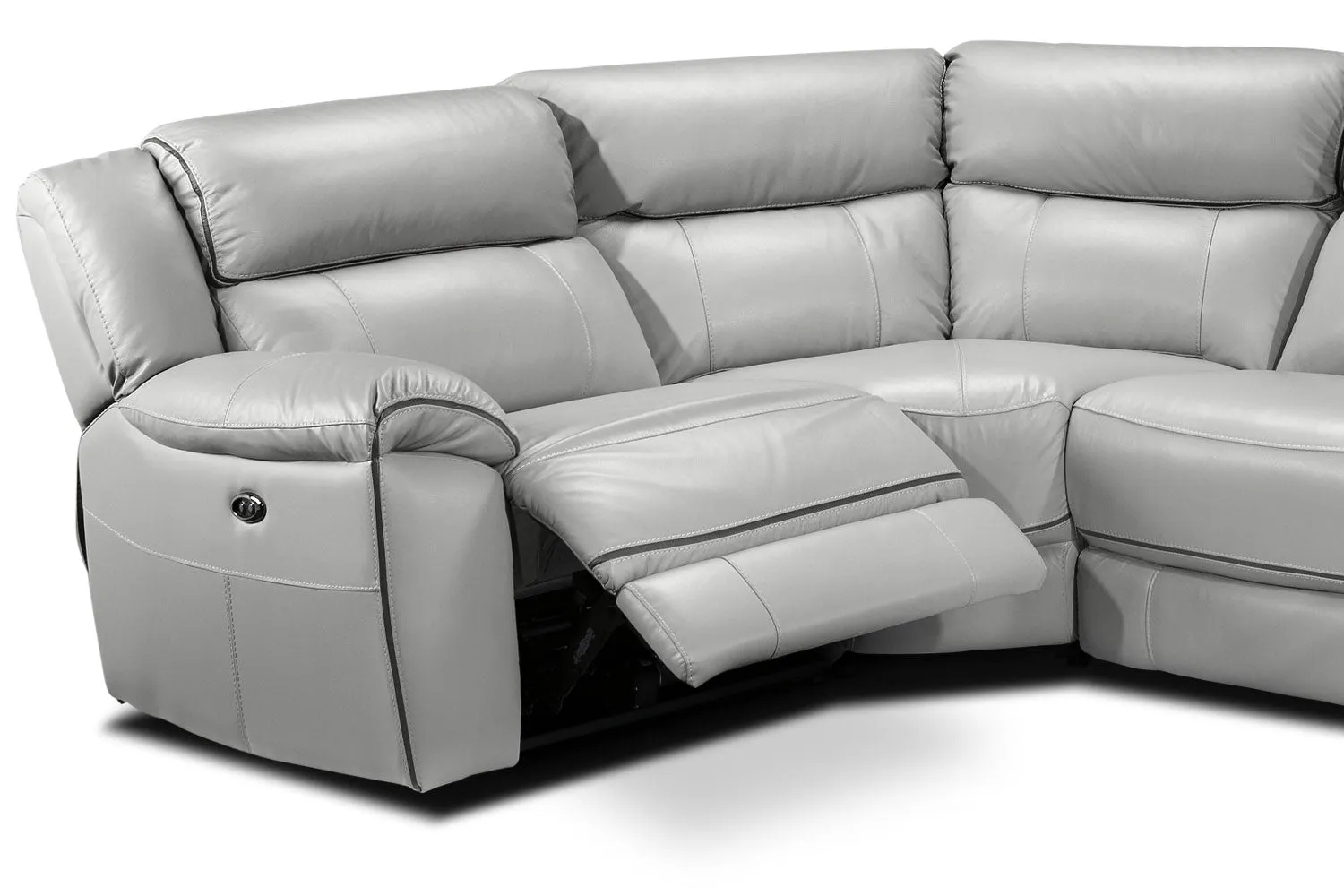 Southminster 5-Piece Leather Sectional with Right-Facing Chaise - Grey