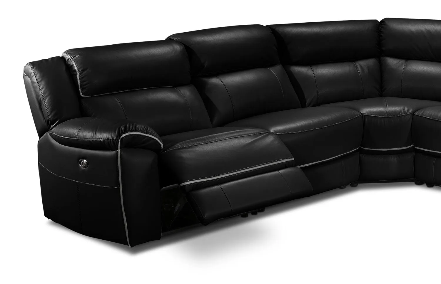 Southminster 6-Piece Leather Sectional with Right-Facing Chaise - Black