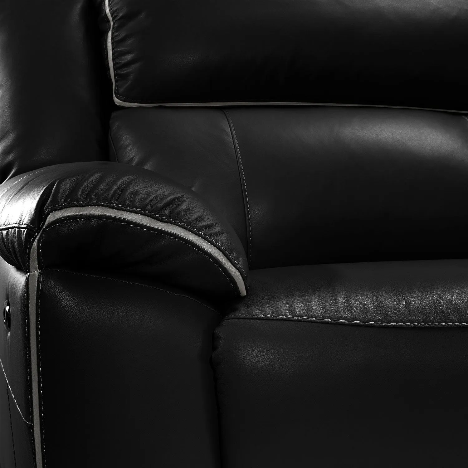 Southminster 6-Piece Leather Sectional with Right-Facing Chaise - Black