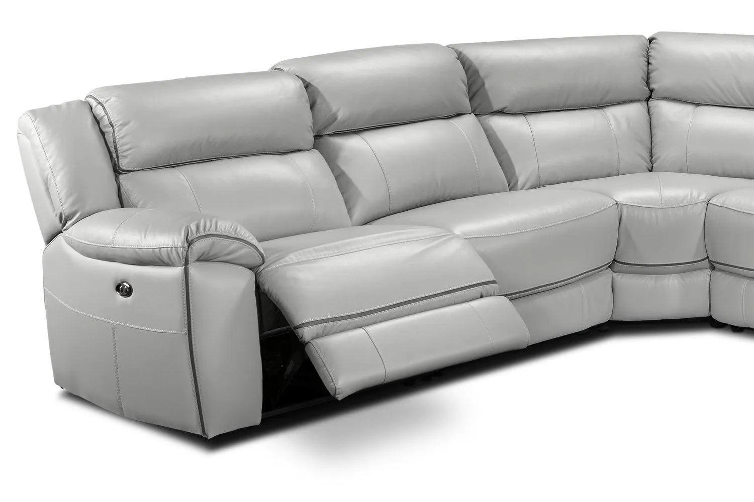 Southminster 6-Piece Leather Sectional with Right-Facing Chaise - Grey