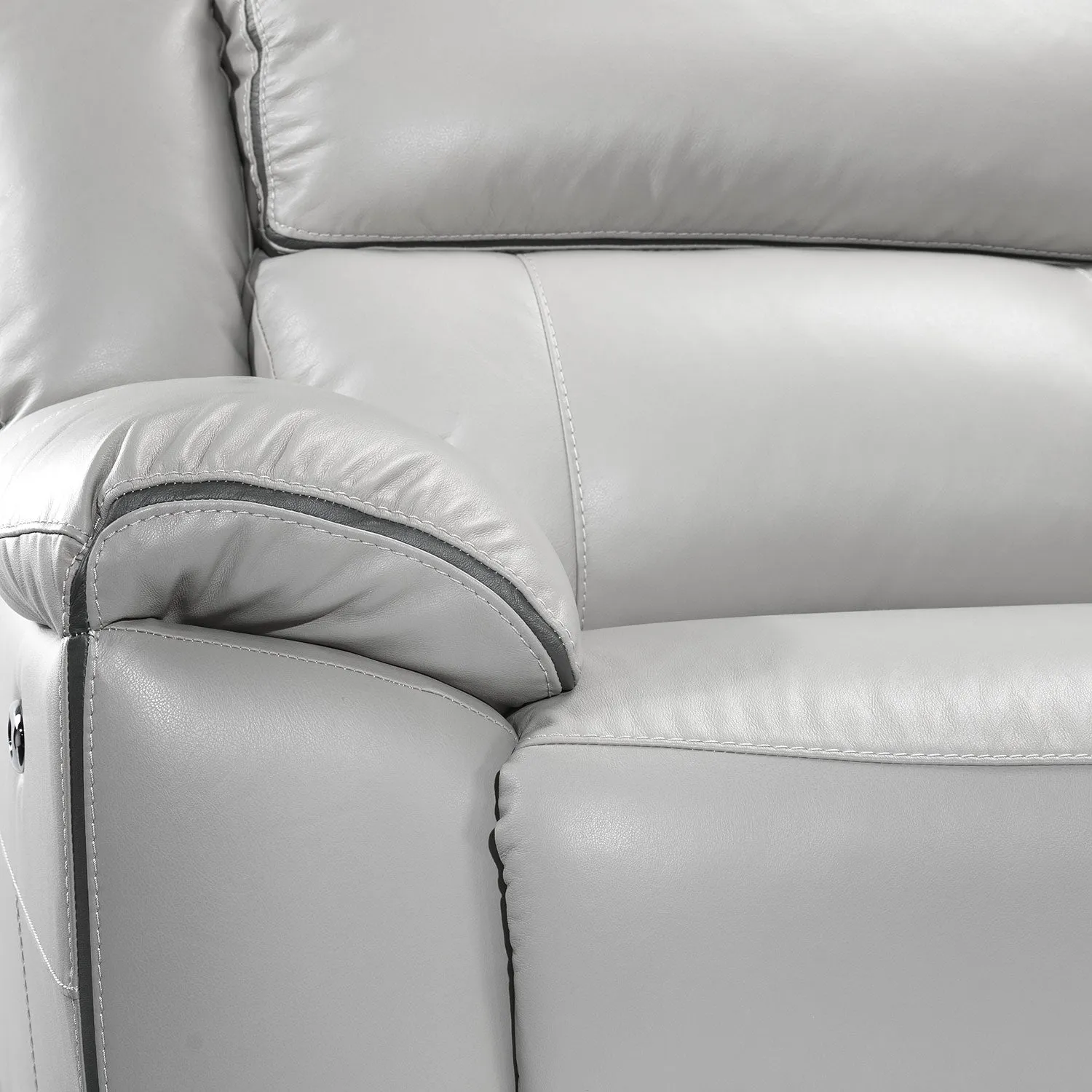 Southminster 6-Piece Leather Sectional with Right-Facing Chaise - Grey