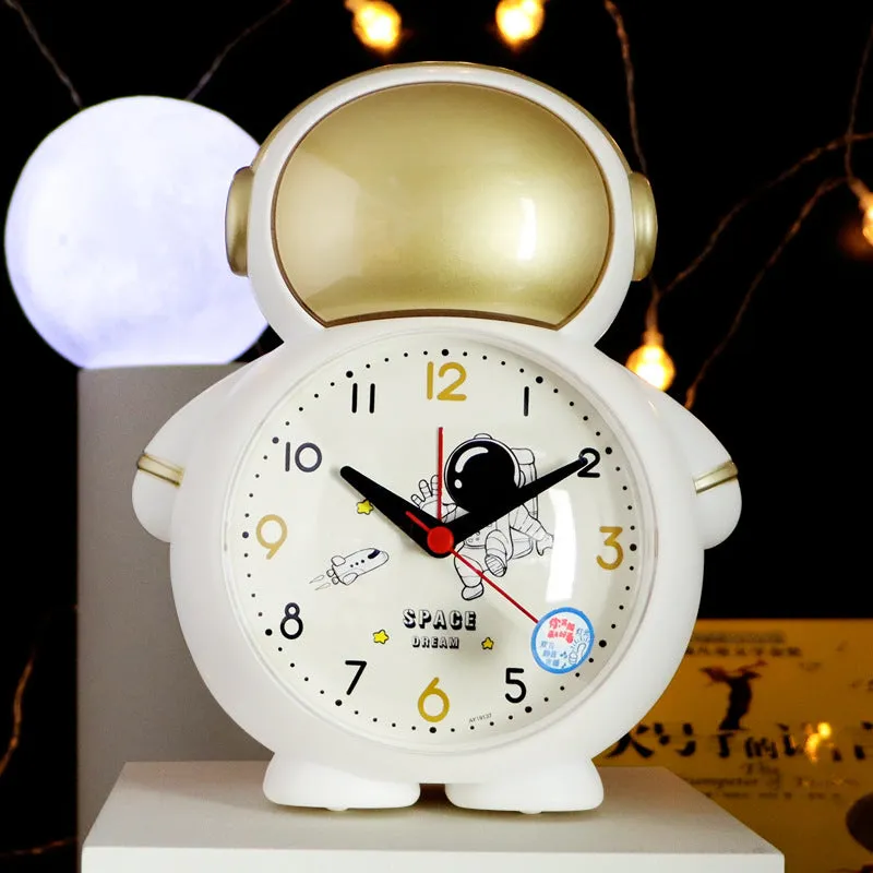 Spaceman Creative Children's Alarm Clock Cartoon Student Astronaut Alarm Clock Timing Function Children Cute Scan Seconds