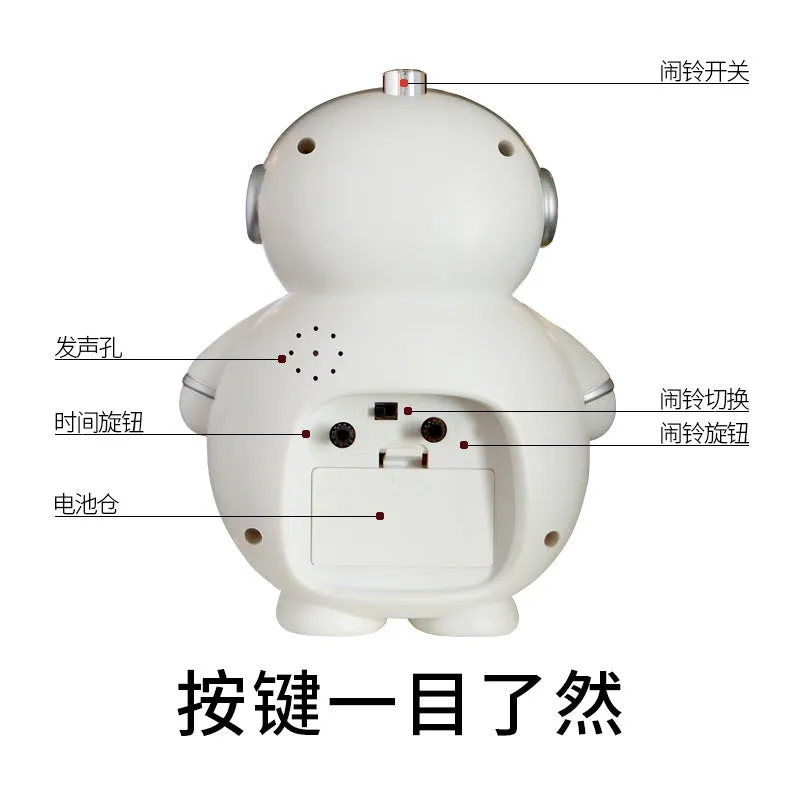 Spaceman Creative Children's Alarm Clock Cartoon Student Astronaut Alarm Clock Timing Function Children Cute Scan Seconds