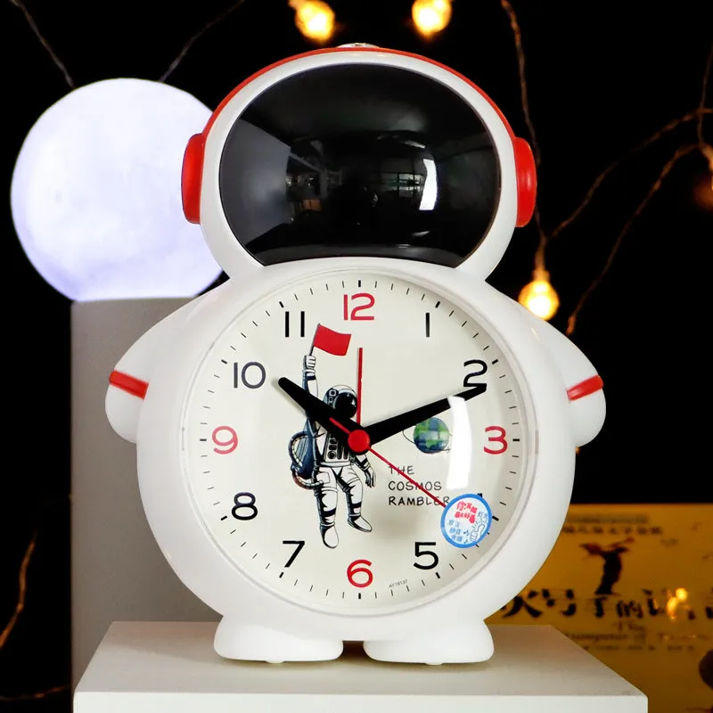 Spaceman Creative Children's Alarm Clock Cartoon Student Astronaut Alarm Clock Timing Function Children Cute Scan Seconds