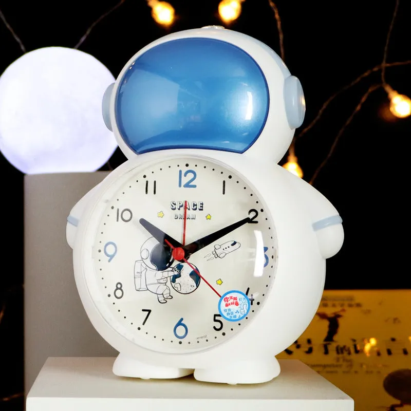 Spaceman Creative Children's Alarm Clock Cartoon Student Astronaut Alarm Clock Timing Function Children Cute Scan Seconds