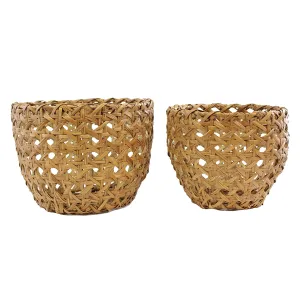 Split Rattan Baskets, Set of 2