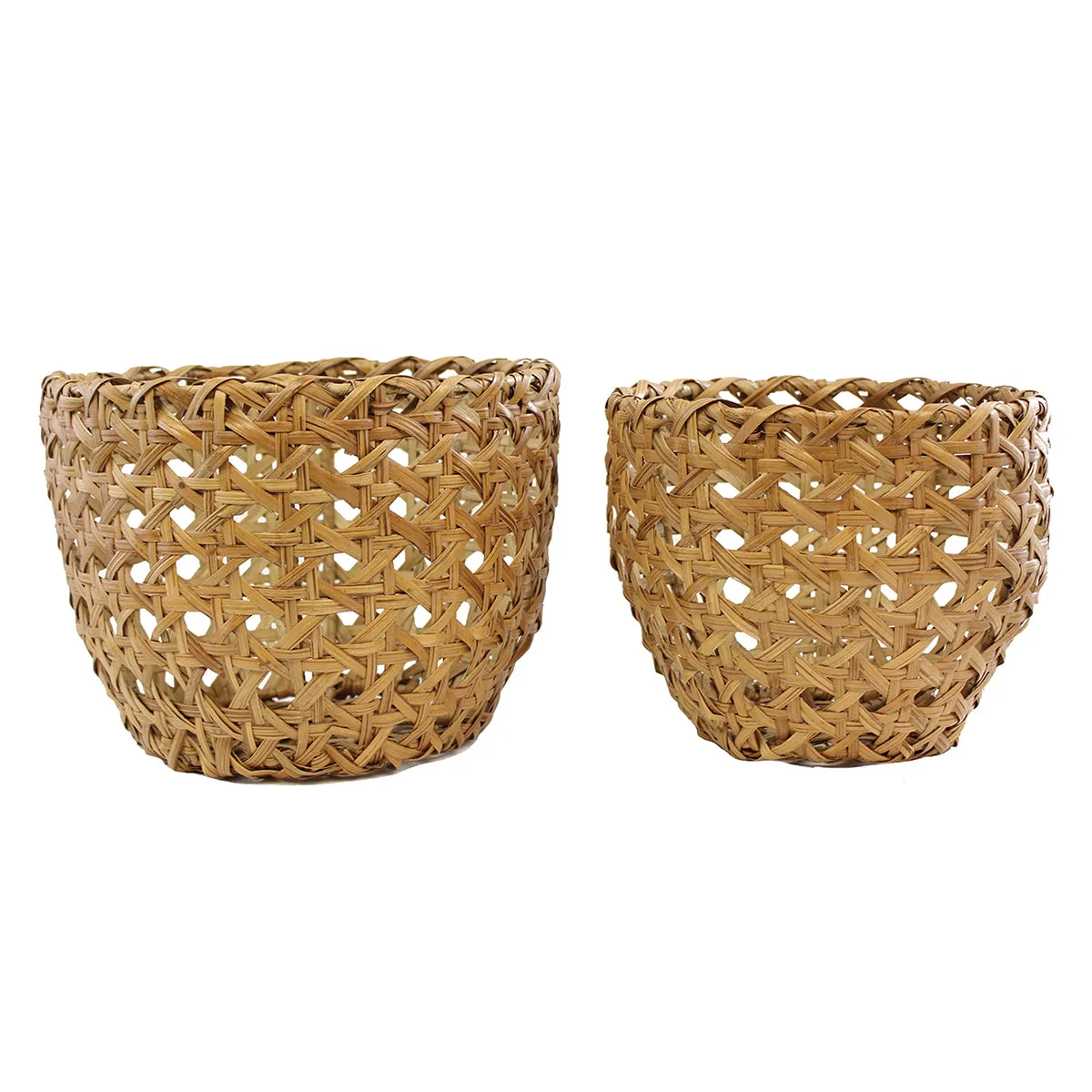 Split Rattan Baskets, Set of 2
