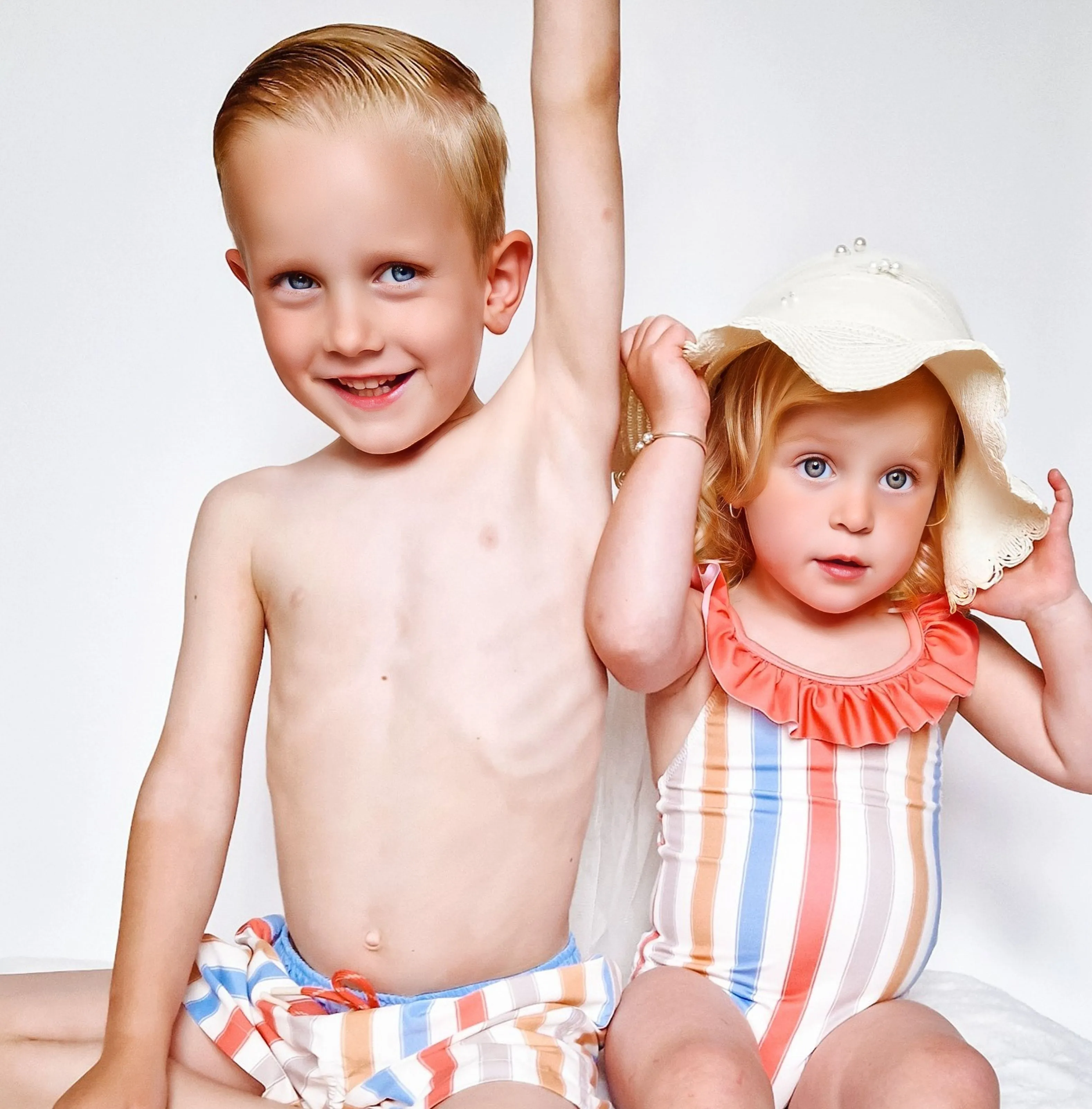 SS24 Laranjinha Boys Striped Swimming Trunks