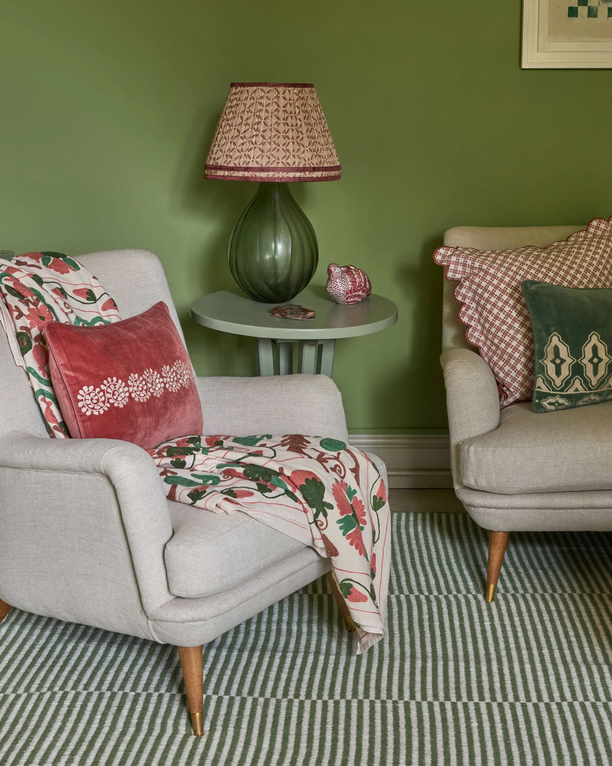 Striped Panel Rug - Green
