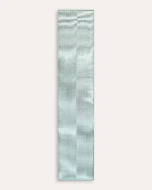 Striped Panel Wool Runner - Blue