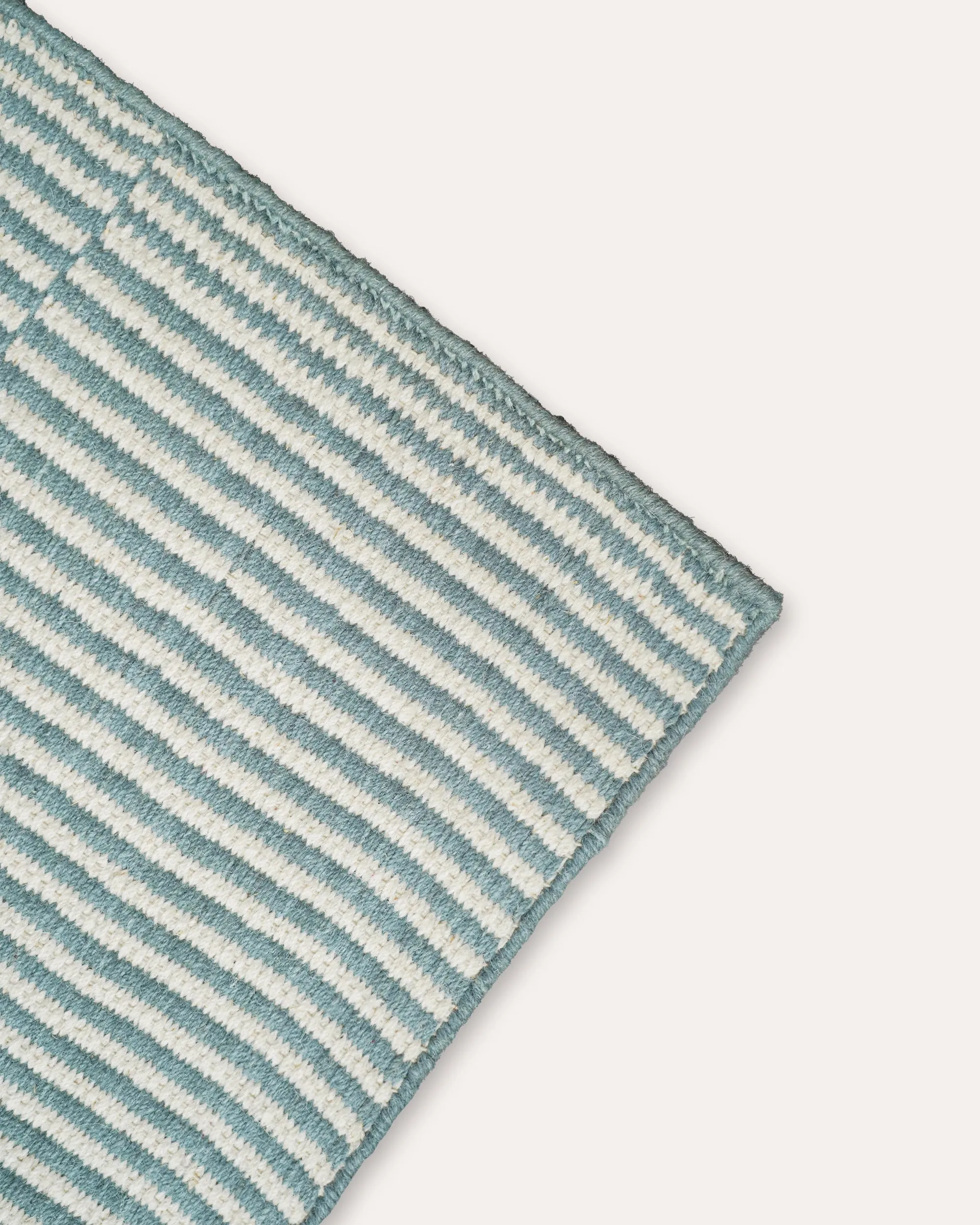 Striped Panel Wool Runner - Blue