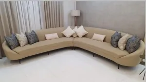 Symmetrical Modular Sectional Sofa Set 9 Seater (Beige)