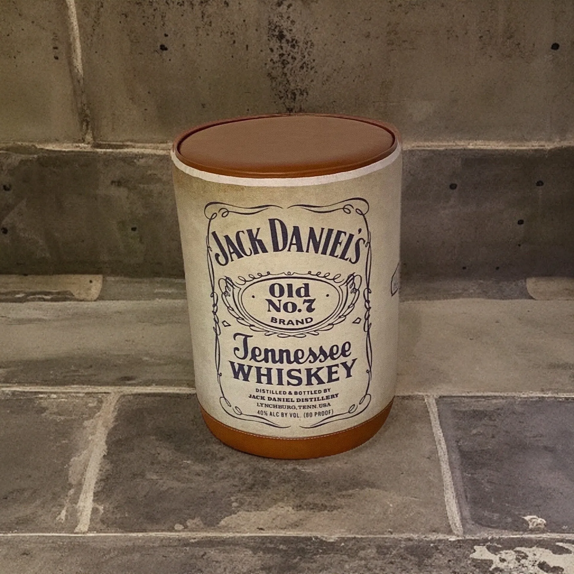 Tennessee Whiskey Pouf | Genuine Leather | Floor Standing Pouffe | Door Stop