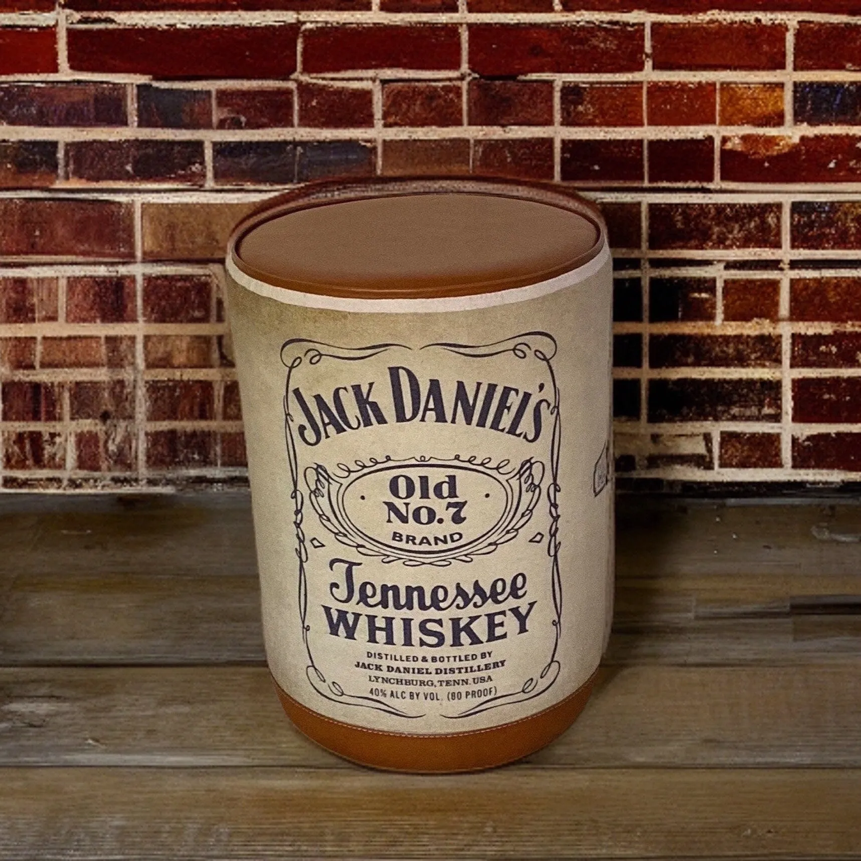 Tennessee Whiskey Pouf | Genuine Leather | Floor Standing Pouffe | Door Stop