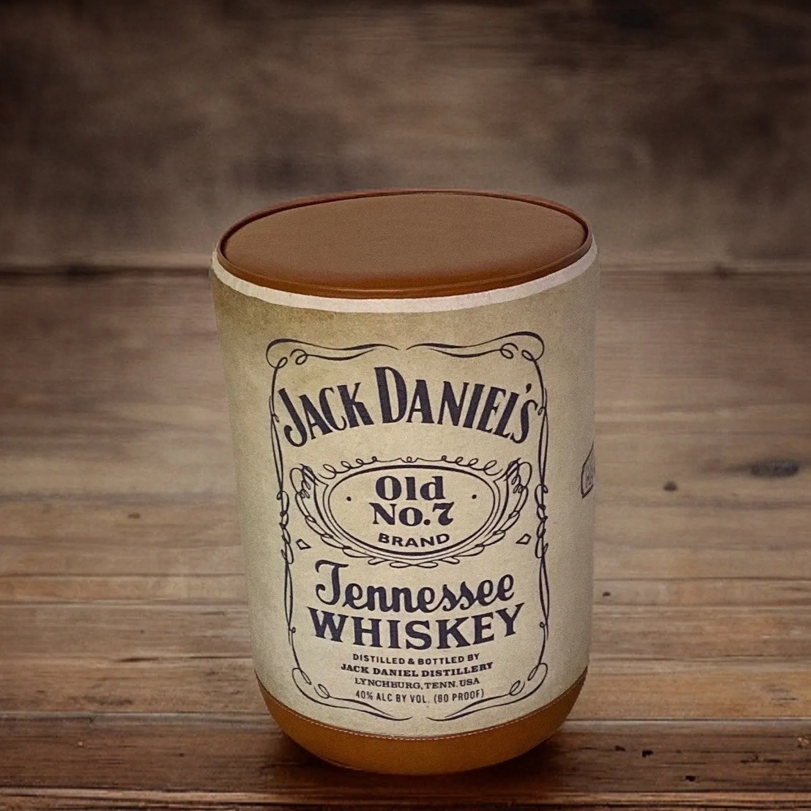Tennessee Whiskey Pouf | Genuine Leather | Floor Standing Pouffe | Door Stop