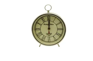 The Heritage World Steel Desk Clock Antique Style Table Desk Clock for Home Decore Study Living Room Office Bedroom 6 inch