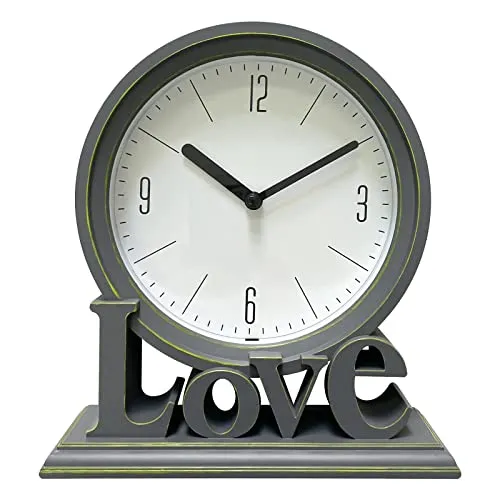 THE STYLE SUTRA Geometric Table Clock Decorative Battery Powered Living Room Ornament Grey|Clock for Home|Wall Clock|Clock for Wall