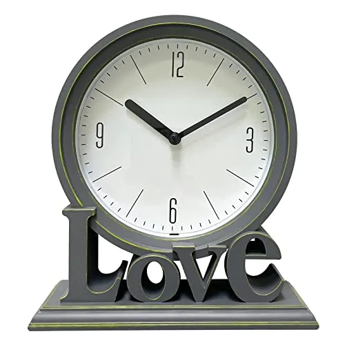 THE STYLE SUTRA Geometric Table Clock Decorative Battery Powered Living Room Ornament Grey|Clock for Home|Wall Clock|Clock for Wall