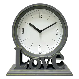 THE STYLE SUTRA Geometric Table Clock Decorative Battery Powered Living Room Ornament Grey|Clock for Home|Wall Clock|Clock for Wall