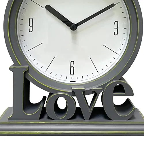 THE STYLE SUTRA Geometric Table Clock Decorative Battery Powered Living Room Ornament Grey|Clock for Home|Wall Clock|Clock for Wall