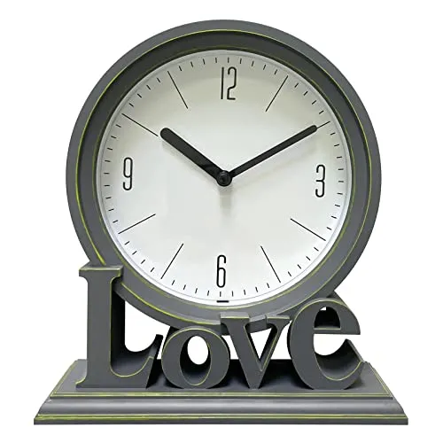 THE STYLE SUTRA Geometric Table Clock Decorative Battery Powered Living Room Ornament Grey|Clock for Home|Wall Clock|Clock for Wall