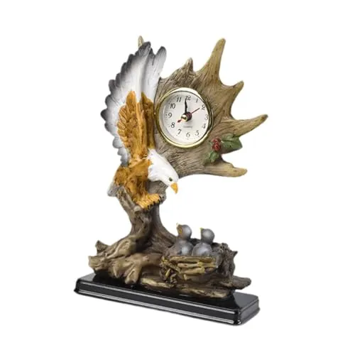 THE STYLE SUTRA® Vintage Table Clock Collection Cute Statue for Apartment Bedroom Dining Room Eagle