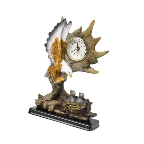 THE STYLE SUTRA® Vintage Table Clock Collection Cute Statue for Apartment Bedroom Dining Room Eagle