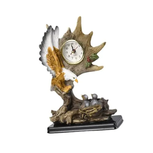 THE STYLE SUTRA® Vintage Table Clock Collection Cute Statue for Apartment Bedroom Dining Room Eagle